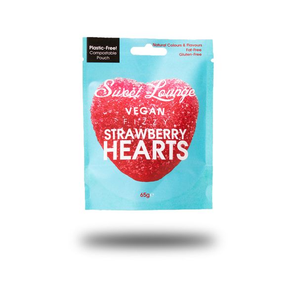 Fizzy Strawberry Hearts 65g